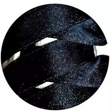 Lacets en satin noir pailleté pour vos chaussures