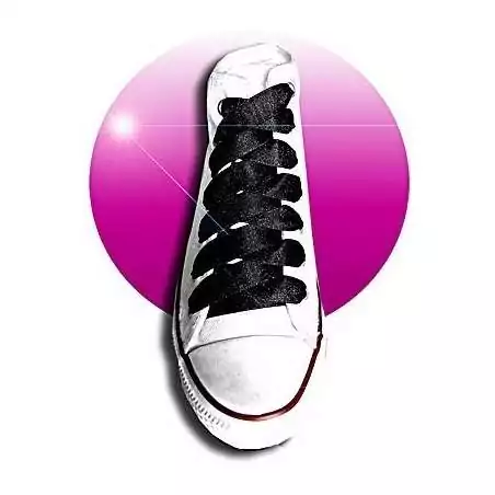 Lacets en satin noir pailleté pour vos chaussures