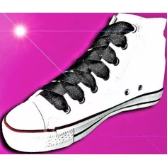 Lacets en satin noir pailleté pour vos chaussures 2