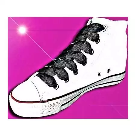 Lacets en satin noir pailleté pour vos chaussures