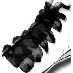 Lacets ruban organdi large noir pour vos chaussures