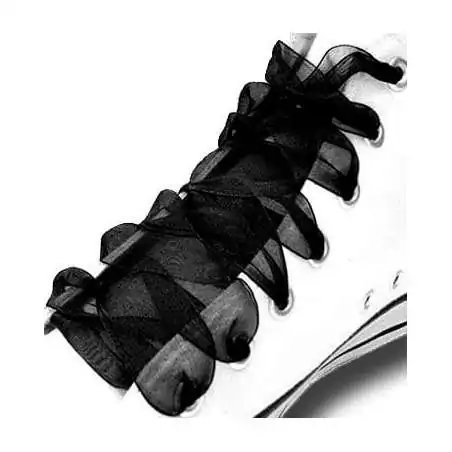 Lacets ruban organdi large noir pour vos chaussures