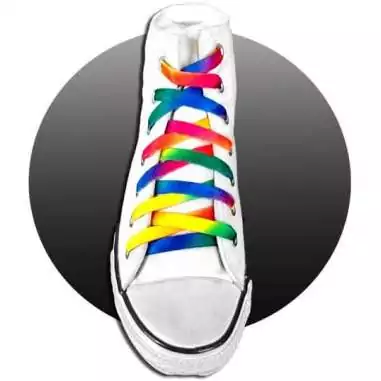 Lacets de chaussures multicolores tie dye motifs dégradé…