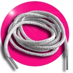 Lacets ronds argentés paillettes pour vos chaussures