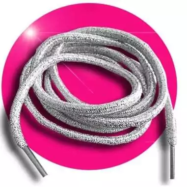 Lacets ronds argentés paillettes pour vos chaussures