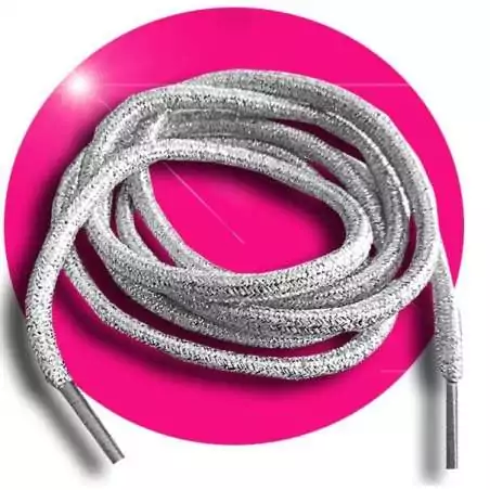 Lacets ronds argentés paillettes pour vos chaussures