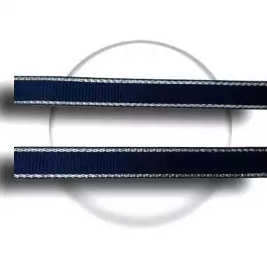 Lacets en bleu marine avec liseret&nbsp;argenté pour vos chaussures