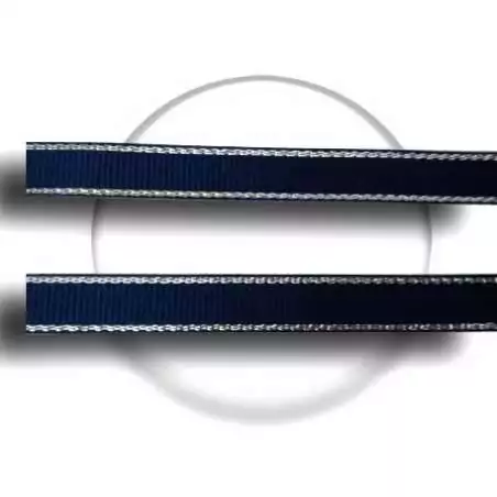 Lacets en bleu marine avec liseret&nbsp;argenté pour vos chaussures