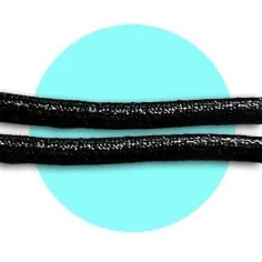 Lacets ronds noirs paillettes pour vos chaussures 2