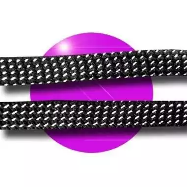 Lacets noirs&nbsp;facettes argentées pour vos chaussures