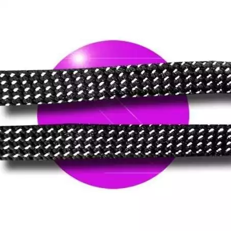 Lacets noirs&nbsp;facettes argentées pour vos chaussures