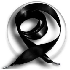 Lacets larges en satin noir&nbsp; pour vos chaussures