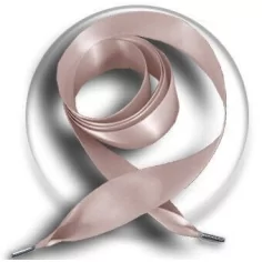 Lacets larges en satin nude pour vos chaussures