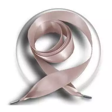 Lacets larges en satin nude pour vos chaussures