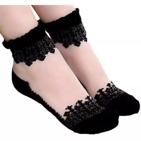 Chaussettes&nbsp;transparentes & noires pour vos jolis pieds