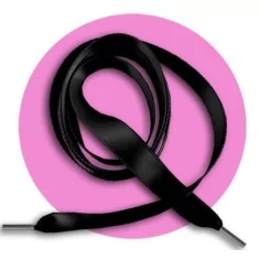 Lacets fins en satin noir&nbsp; pour vos chaussures