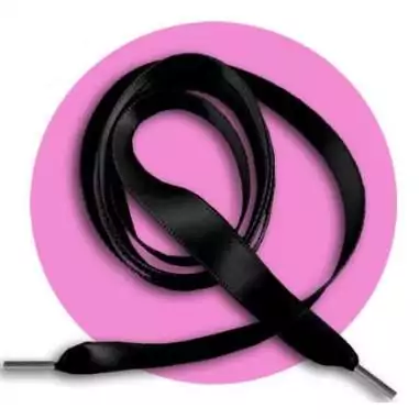 Lacets fins en satin noir&nbsp; pour vos chaussures