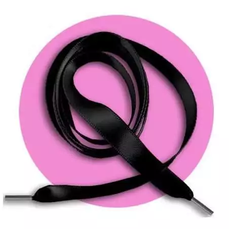 Lacets fins en satin noir&nbsp; pour vos chaussures