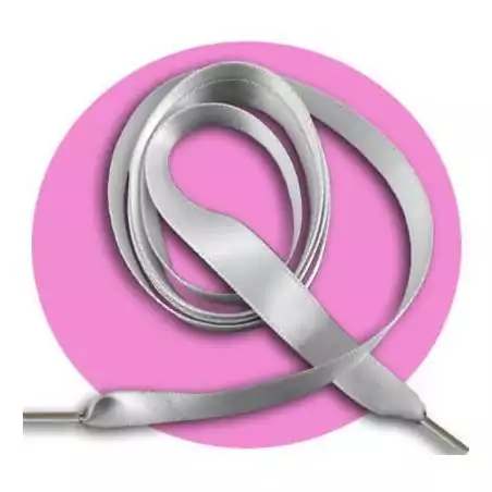 Lacets fins en satin gris perle pour vos chaussures