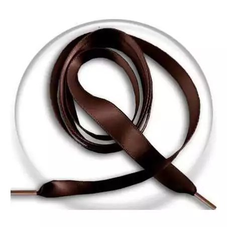 Lacets fins en satin en marron café pour vos chaussures