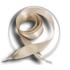 Lacets larges en satin beige lin pour vos chaussures