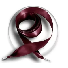 Lacets larges en satin bordeaux pour vos chaussures