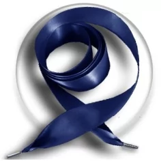 Lacets larges en satin&nbsp;marine pour vos chaussures