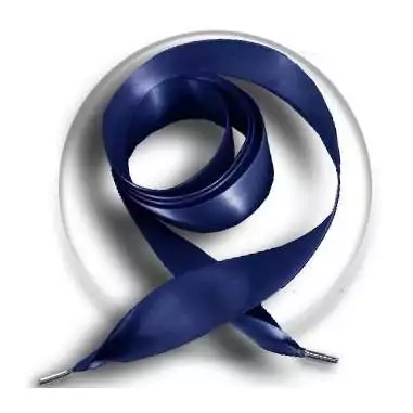 Lacets larges en satin&nbsp;marine pour vos chaussures