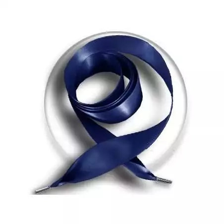 Lacets larges en satin&nbsp;marine pour vos chaussures