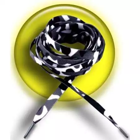 Lacets camouflage noirs pour vos chaussures