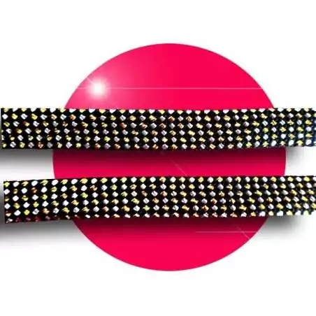 Lacets noirs facettes&nbsp;argentés &&nbsp;dorés pour vos chaussures