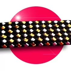 Lacets noirs facettes&nbsp;argentés &&nbsp;dorés pour vos chaussures 2