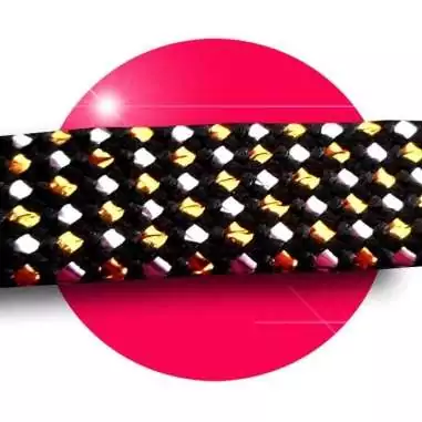 Lacets noirs facettes&nbsp;argentés &&nbsp;dorés pour vos chaussures