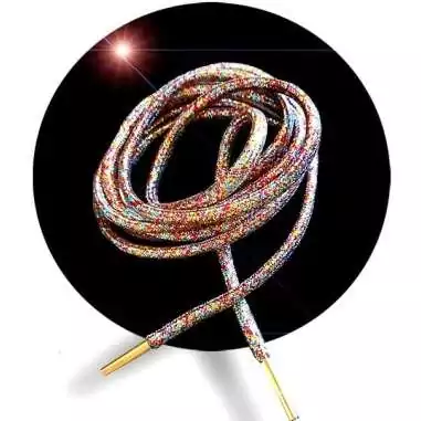 Lacets ronds paillettes multicolores pour vos chaussures