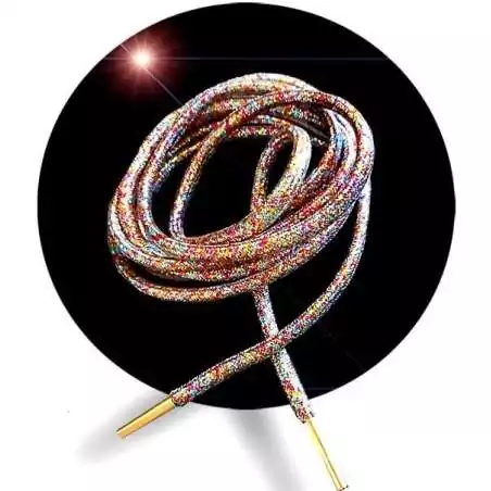 Lacets ronds paillettes multicolores pour vos chaussures