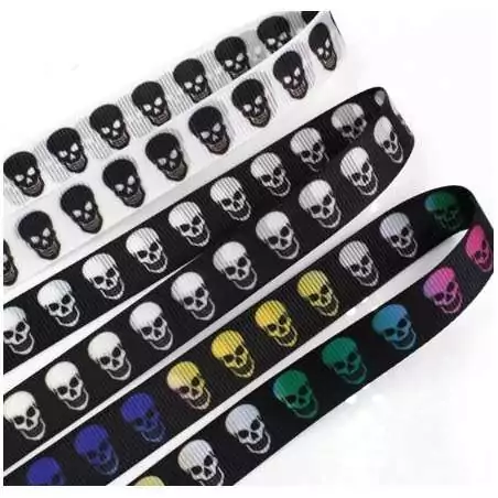 Lacets noirs à crânes multicolores pour vos chaussures