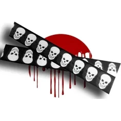 Lacets noirs&nbsp;& têtes de morts blanches pour vos chaussures 2