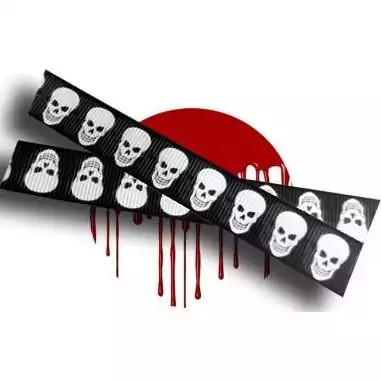 Lacets noirs&nbsp;& têtes de morts blanches pour vos chaussures