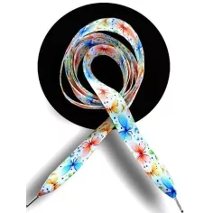 Lacets blancs papillons colorés&nbsp;pour vos chaussures