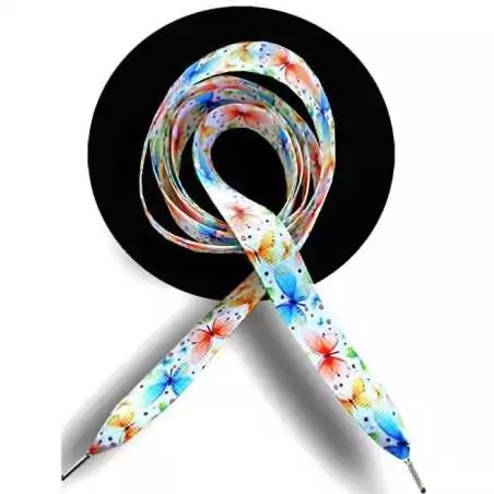 Lacets blancs papillons colorés&nbsp;pour vos chaussures