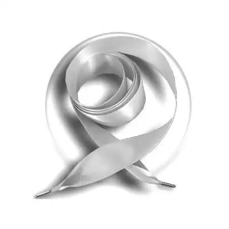 Lacets satin large en gris perle pour vos chaussures