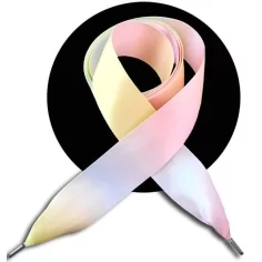 Lacets satin&nbsp;rainbow&nbsp;pastel pour vos chaussures : 3 largeurs