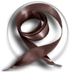 Lacets larges en satin en marron café pour vos chaussures