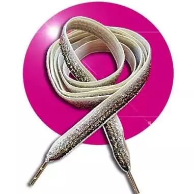 Lacets velours pailleté champagne pour vos chaussures