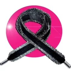 Lacets noirs franges argentées pour vos chaussures