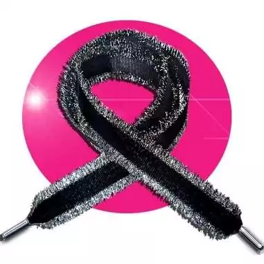 Lacets noirs franges argentées pour vos chaussures