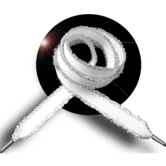 Lacets blancs franges argentées pour vos chaussures