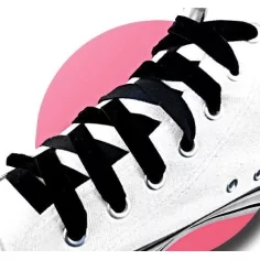 Lacets fins en velours noir pour vos chaussures