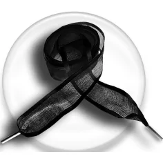 Lacets organdi noir gansé satin&nbsp;noir pour vos chaussures