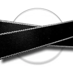 Lacets larges satin noir & argenté pour vos chaussures 2